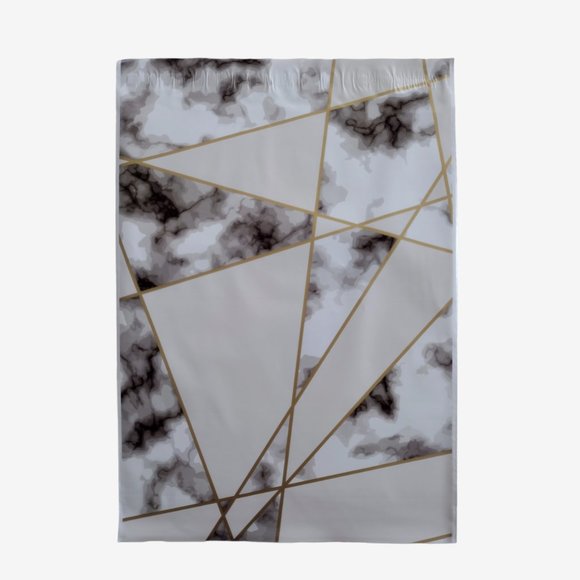 50 Count White Marble 10 x 13 Self Seal Printed Poly Mailers - Picture 3 of 5